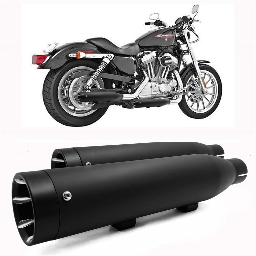 HTTMT Black Hight Quality Mufflers Slip On Compatible With Harley