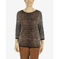thumbnail image 4 of Alfred Dunner Women's Petite Animal Jacquard 3/4 Sleeve Sweater, 4 of 6