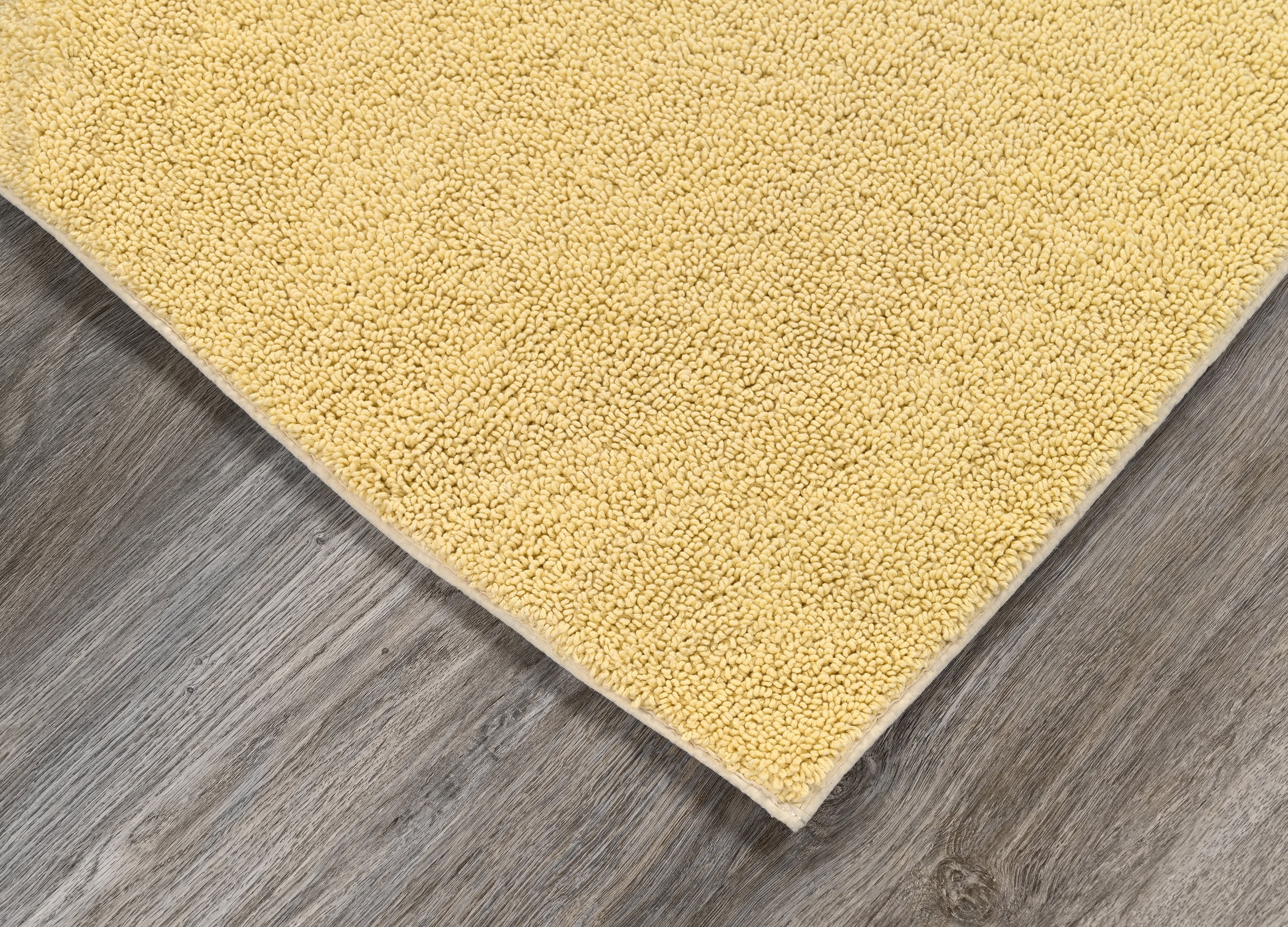 Garland Rug Classic Cotton Washable Bath Rug Set, 2 Piece Set (17"x24" Bath Rug, & 21"x34" Bath Rug) Soft Yellow