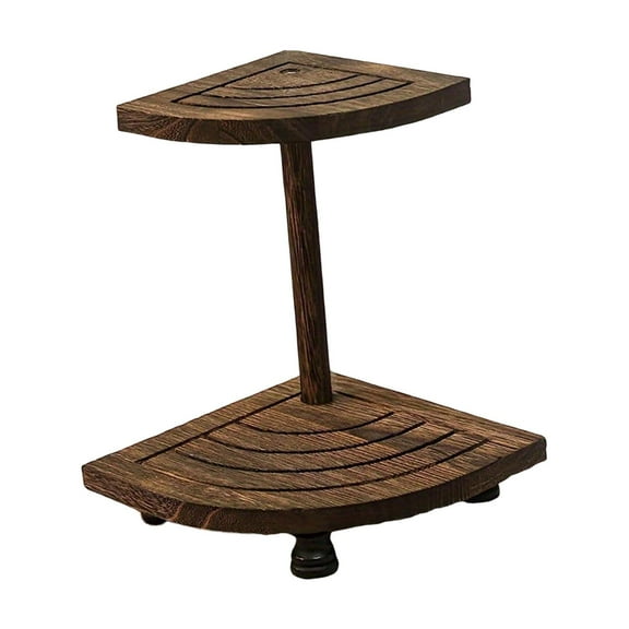 Dualoai 2 Tier Wood Riser Kitchen Counter Organizer Spice Rack Space Saving Decor Candle