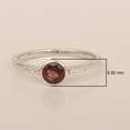 thumbnail image 5 of 5mm Round Shape Garnet Gemstone 925 Sterling Silver Solitaire Accents Women Engagement Ring, 5 of 7