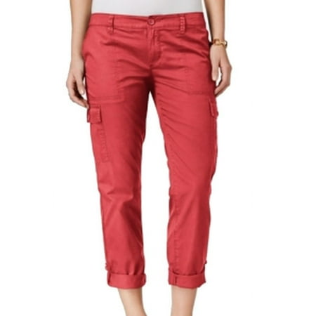 tommy hilfiger new pink coral women's size 10x21 crop cargo pants