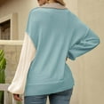 thumbnail image 4 of IROINNID Reduced Womens Sweater Round Neckline Pullover Sweater Solid Color Comfy Mid-Length Long Sleeve Plus Size Tops Sweater Blouse, 4 of 7