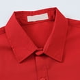 thumbnail image 5 of Povozer Boys Long Sleeve Formal Button up Dress Shirt for Kids Boys(Red,9-10Y), 5 of 6
