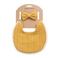 thumbnail image 2 of OAVQHLG3B Baby Girls Plaid Print Bibs Set Cute Linen Cotton Double Sided Saliva Headband Set 1 Bib Wipe 2 Bow Tiara, 2 of 4