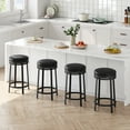 thumbnail image 5 of Bar Stools Set of 2, 24" Modern Swivel Barstools with Footrest, Modern Counter Height Barstools with PU Leather Upholstered and Metal Frame, for Kitchen Island, Dining Room, Home Bar, 5 of 9