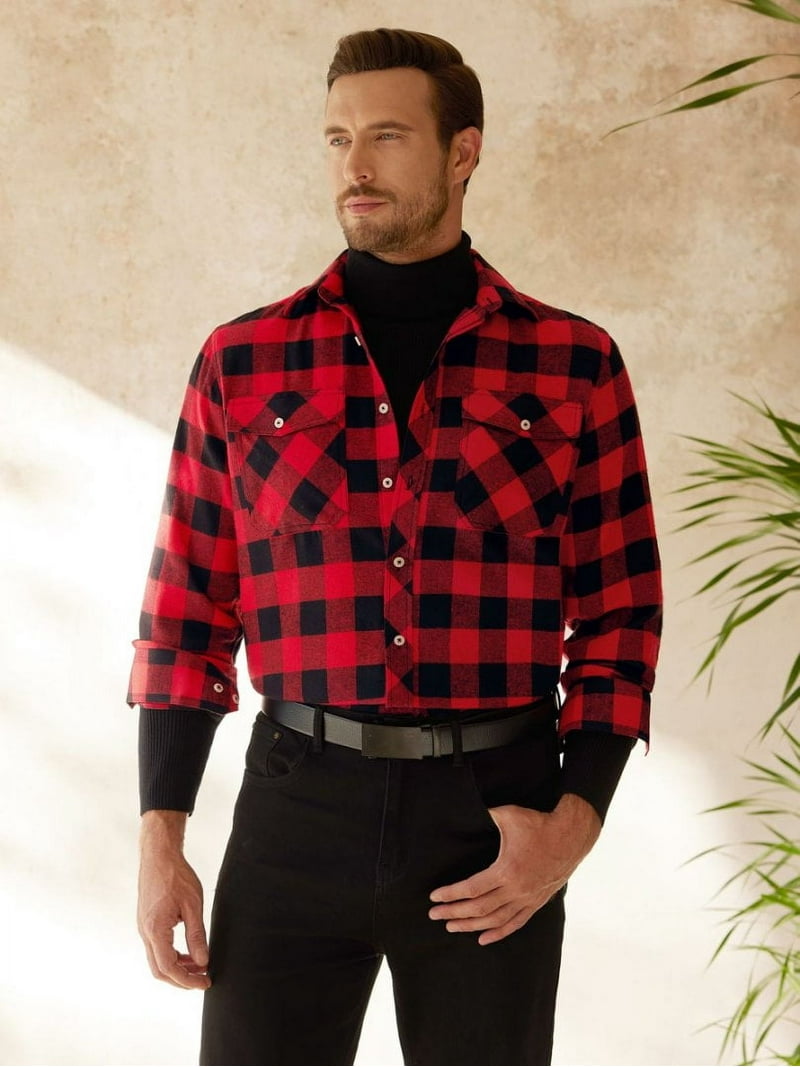 open lace back dress Men’s Flannel Shirt | Handcrafted USA | Size Medium main image 0