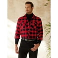 thumbnail image 6 of sogami Mens Long Sleeve Red Plaid Flannel Shirts Casual Button Down Regular Fit, 6 of 9