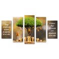 thumbnail image 1 of Cuadro Decorativo Árbol De La Abundancia Juego De 5 Piezas 150x80cm Ideal Para Sala Oficina Frases Motivacionales, 1 of 5
