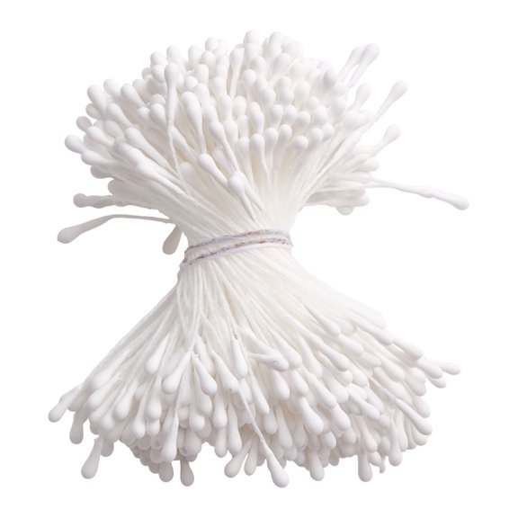Lierteer 1 Pack 2Mm Mini Pearl Flower Stamen Pistil Double Heads Wedding Home Decorations Diy Crafts Scrapbooking Fake Flowers White