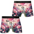 thumbnail image 3 of Hello Valentine’s Day Alaskan Malamute Flower Crown Romantic Pink Floral All Over Print Boxer Briefs Underwear for Men Dad Alaska Mal Dog Lovers Gifts - 00031, 3 of 6