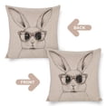 thumbnail image 3 of Rustic Pillow Cover Happy Easter Cushion Pillow Cover Cute Bunny with Leopard-print Glasses Decorative Pillowcases for Bed for Sofa Couch 18"x18", 3 of 7
