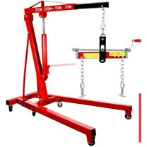 Red Engine Hoist, Foldable Folding crane with 4400Lb Capacity and 0.1inch Thickness, Heavy Duty Shop Crane, Heavy Duty Hydraulic Shop Crane for Workshops