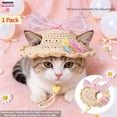 1 Pack Handmade Crochet Pet Summer Sun Hat, Bowknot Floral Lace ...