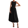 thumbnail image 1 of Vestido BTFBM para mujer 2025, casual, sin mangas, midi, negro, 1 of 9