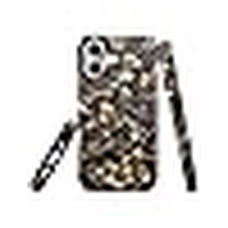 Case for iPhone 16 Scratch Resistant Hybrid Double Layer Hard Shell Gold Mosaic Dark Flower Pattern Design Full Body Protective Cover Shockproof Slim Phone Case