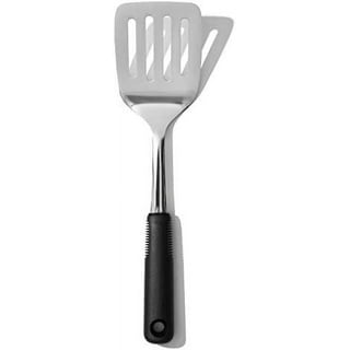 OXO 1071532 Good Grips 13 1/2 High Heat Black Silicone Flexible Slotted  Spatula / Turner