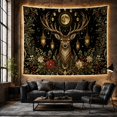 thumbnail image 6 of Gold-Lit Stag Beneath a Full Moon with Lanterns, Mystical Celestial for Wildlife Fans, Winter Forest Decor, Christmas Gift, Tapestry Wall Hanging for Living Room and Bedroom, 6 of 7