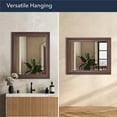 thumbnail image 5 of Head West Deep Cherry Rectangular Framed Beveled Accent Modern Wall Vanity Mirror - 28" x 34", 5 of 10