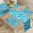 thumbnail image 2 of Ambesonne Blue Table Runner & Placemats, Geometric Triangles Mosaic, Placemat 4 pcs + Runner 14"x90", Blue Sky Blue Pale Blue, 2 of 2
