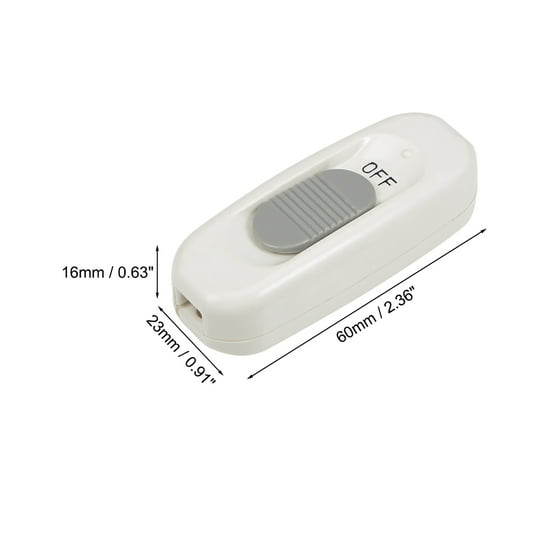 Inline Cord Switch Ac 125v 3a Dpst Toggle Table Lamp Desk Light White