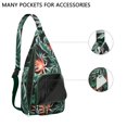 thumbnail image 2 of Hawaiian Print Sling Backpack - Colorful Monstera & Palm Leaf Design Crossbody Bag, Fashionable Multi-Functional Pack, 2 of 4
