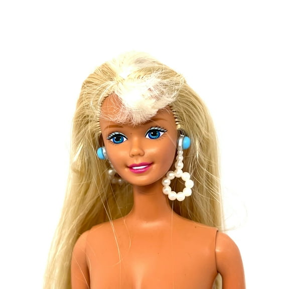 Barbie Doll Nude OOAK Blond, Blue Eyes, Pink Lips & Long Hair for Display #5