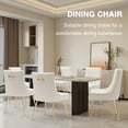 thumbnail image 3 of Foredo Velvet Dining Chair Set of 2, Upholstered Modern Dining Chair with Gold Legs,Side Chair for Dining Room Living Room, Beige, Tufted Back, 3 of 8