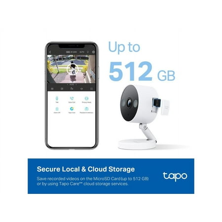TP-Link Tapo 2K QHD Security Camera, Indoor/Outdoor, Color Night Vision, Free Person/Pet/Vehicle Detection, Invisible IR Mode, SD Storage (Tapo C120)