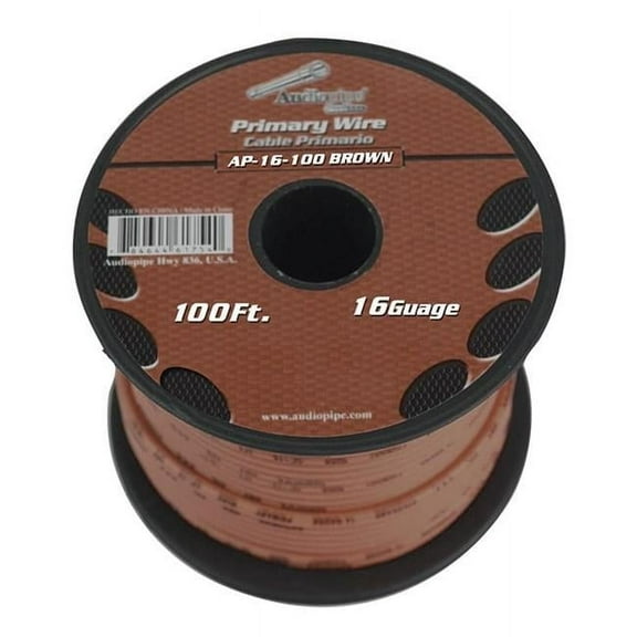 Best Connections 16 Gauge 100ft Brown Primary Wire by Audiopipe