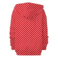 thumbnail image 4 of Women's Polka Dot Print Zip Up Drawstring Hooded Sweatshirt with Pockets, Long Sleeve Casual Comfortable Fashion Top for Autumn Winter Daily Wear, Beach Outings and All Season Red XL, 4 of 7