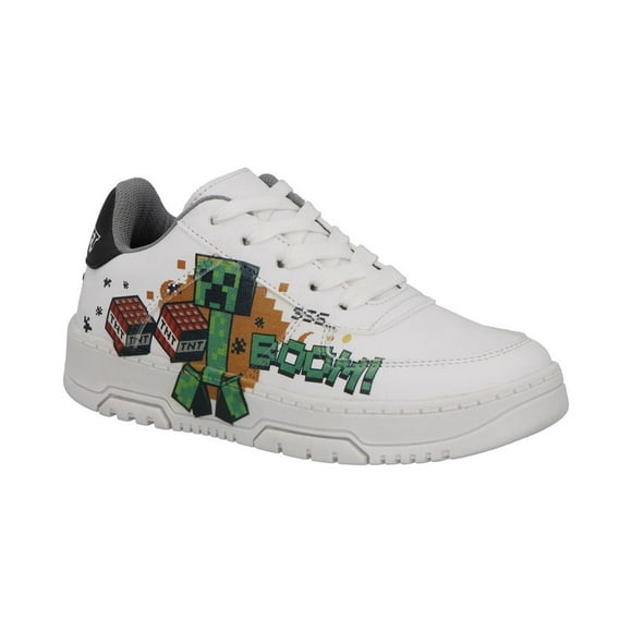 Tenis Niño MINECRAFT MI3070 Sinteticos Comodos Agujetas Urbanos Blanco 21.5