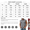 thumbnail image 3 of Fabrcox Plaid Sleeveless Flannel Shirt Men Collared Button Up Men's Tank Tops Big and Tall Color Block Breathable Streetwear Vest Shirt with Pockets Black XXL, 3 of 9