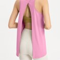 thumbnail image 5 of Ulitacool Summer Tank Tops For Womens Sleeveless Tee Solid Color Crewneck Hollow Back Loose Fit Flowy T Shirt Fashionable Daily Wear M Hot Pink, 5 of 5