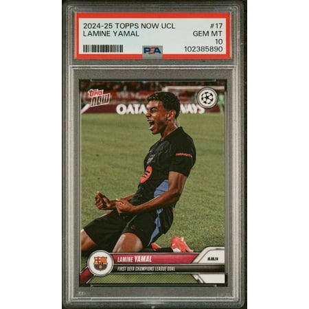 Graded 2024 Topps Now Lamine Yamal #17 Rookie RC Soccer Card PSA 10 Gem Mint
