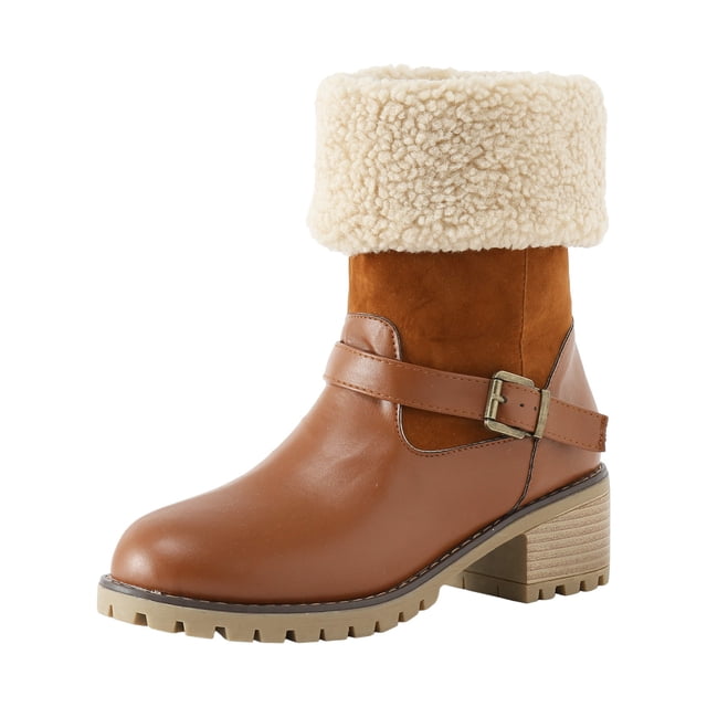 NECHOLOGY Botas Mujer Zapatos Botines de mujer Botas de invierno para mujer, botas cálidas para la nieve, botines cálidos para mujer, botines, zapatos, botas de media para mujer (A, 8)