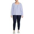 thumbnail image 4 of Terra & Sky Women's Plus Size Square Neck Top, 4 of 6