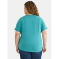 thumbnail image 3 of Terra & Sky Women’s Plus Short Sleeve V-Neck Tee, Sizes 0X-5X, 3 of 5