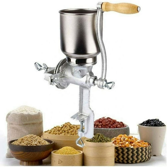 Hand Crank Grain Mill Table Clamp Manual Corn Grain Grinder Cast Iron Mill Grinder for Grinding Nut Spice Wheat Coffee Home Use