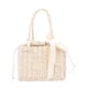 thumbnail image 2 of Bolso Mano Portátil Tejido Hecho A Mano para Playa Bolso Tipo Cesta Con Cinta Ratán (Beige), 2 of 9