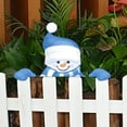 thumbnail image 5 of YUNOVA Snowman Fence Peeker Outdoor Christmas Decoration, 15.7" Wide Smiling Snowman with Blue Hat Yard Sign, Waterproof Corrugated Plastic Holiday Decor for Garden Fence, 5 of 7