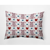 14" x 20" Simply Daisy Spring Garden Indoor/Outdoor Pillow, White-Red Qty 1