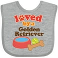 thumbnail image 3 of Inktastic Golden Retriever Loved by a Boys or Girls Baby Bib, 3 of 4
