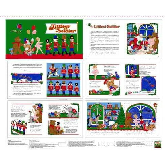 1 Panel - Littlest Soldier Christmas Soft Book Cotton Panel - Percy Gordon & More (Great for Craft Projects, Quilting, Sewing & More) 36” X 44” Wide