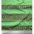 thumbnail image 1 of Soimoi Crepe Silk Fabric Stripe & Mandala Kaleidoscope Print Fabric by Yard 42 Inch Wide, 1 of 1