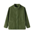 thumbnail image 2 of Kids Warm Jacket Solid Color Zip Up Jacket Long Sleeve with Pocket Casual Coat Daily School Outdoor Outerwear for Boys Girls, 2 of 5