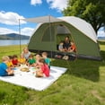 thumbnail image 7 of COBIZI 8-10-12 Person Family Camping Tent, 15x9FT Spacious Open Interior with Panoramic Mesh Roof, Waterproof & UV Protection, Easy Setup with Removable Rainfly, Green, 7 of 7