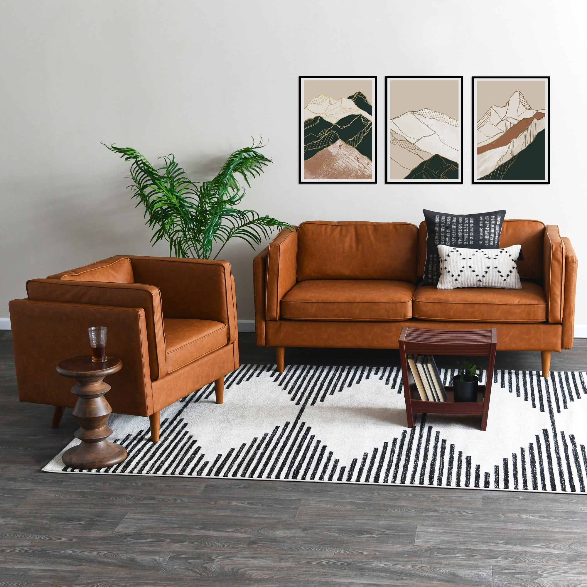 Creative Co-Op Berns Mid Century Modern Solid Wood End Table or Stool, Classic Walnut Finish