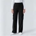 thumbnail image 3 of Corduroy Wide Leg Cargo Sweatpants for Women Elastic Waist Sweatpants Casual Solid Color Pockets Long Pants Workout Lounge Trousers with Pockets, 3 of 7
