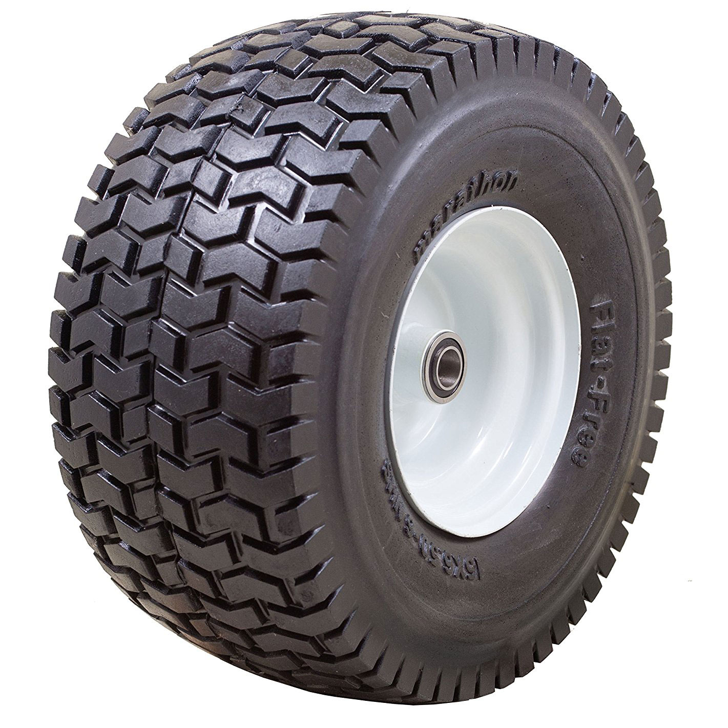 Roue Complète 15x6.5-15.2 Cm Pour Tondeuse Autoportée - Pneu Plat Free, Moyeu 7.6 Cm, Roulements - Capacité 227 Kg